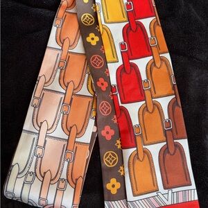 Silk-Feel Multicolor Graphic Scarf